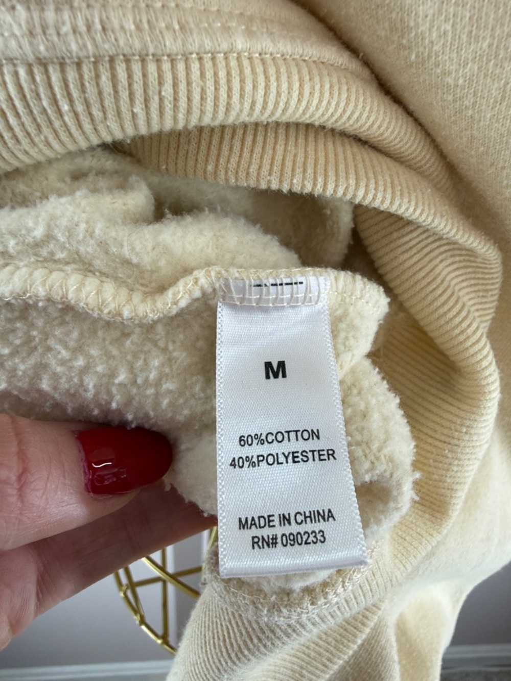 Pacsun Victoria Beach Crew Neck Cotton Blend Sweatshirt Top - Medium - Cream - Picture 13 of 17